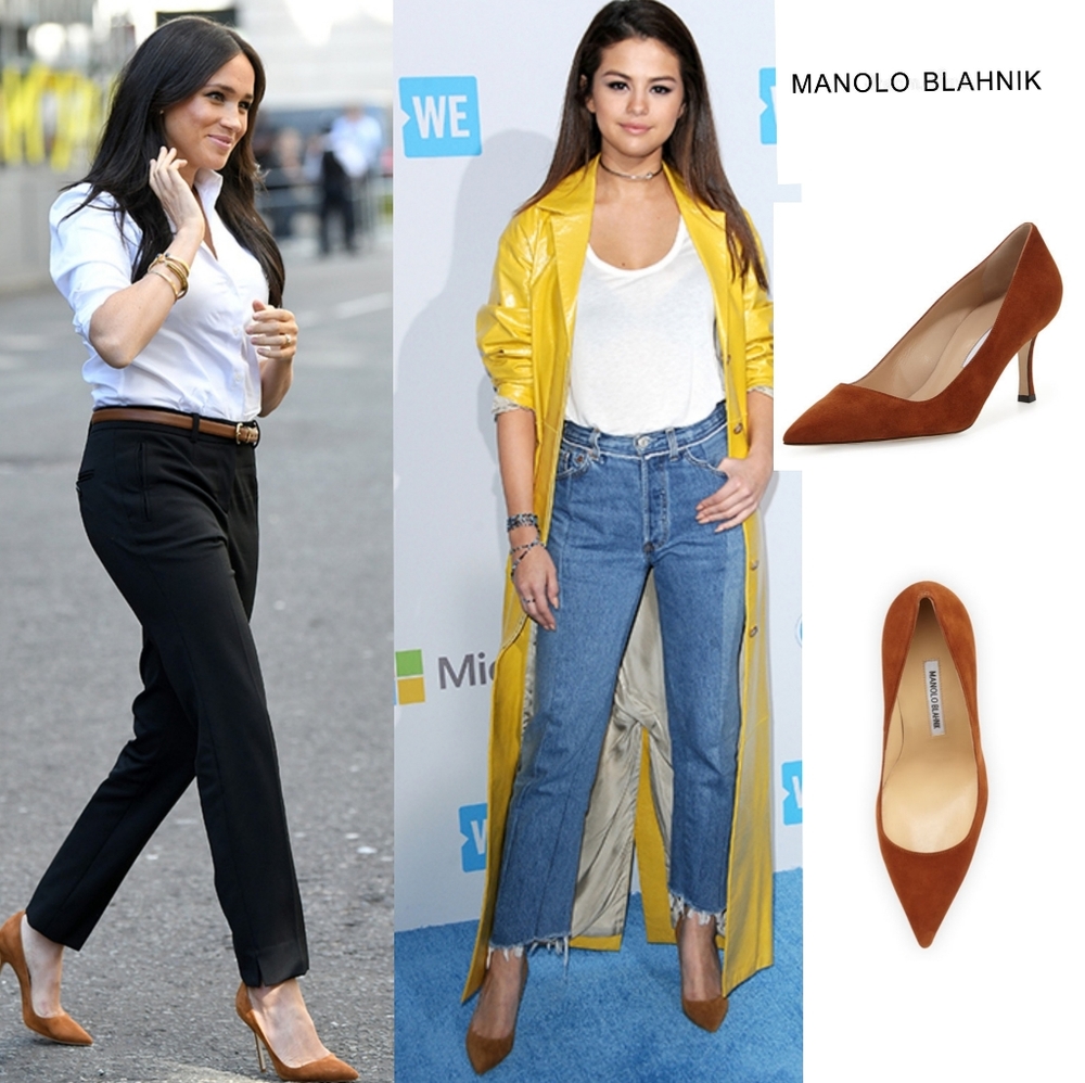 Manolo Blahnik Suede Cognac Heels